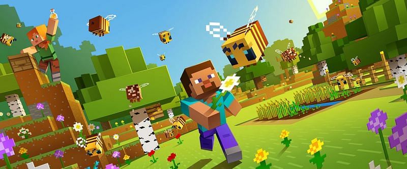 One of Minecraft&#039;s official update artworks (Image via Mojang)