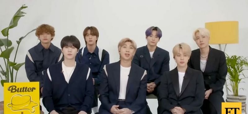 BTS promoting new hit song &quot;Butter&quot; (Image via YouTube)