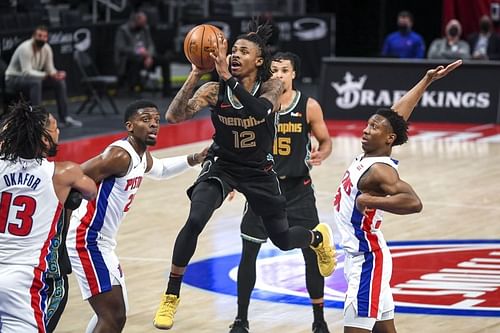 Memphis Grizzlies star Ja Morant #12 in action