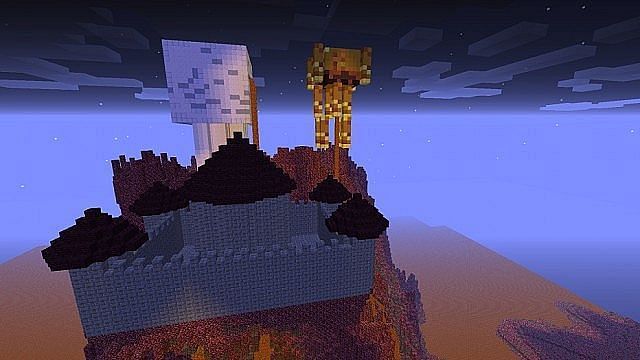 Ghast vs Blaze statues (Image via planetminecraft)