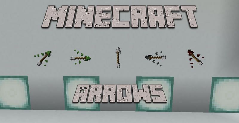 Tipped arrows and regular arrows (Image via Minecraft)