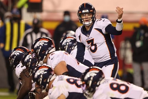 Drew Lock with the Denver Broncos