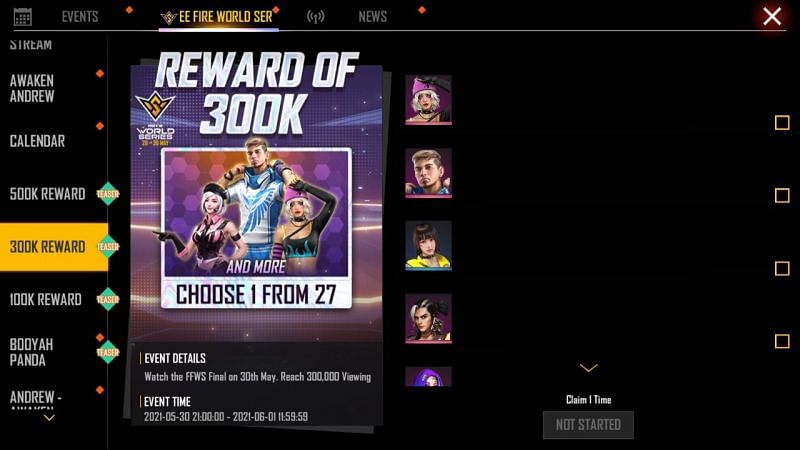 How to get Free Fire World Series 2021 free rewards today (30th May