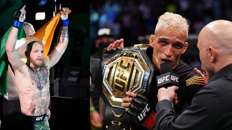 Conor McGregor and UFC lightweight champion Charles Oliveira