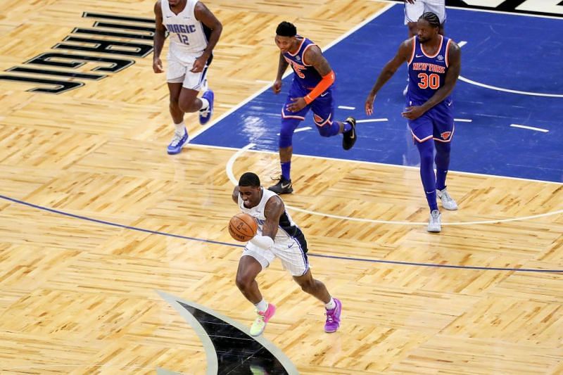 Dwayne Bacon breaks away for a clear path bucket