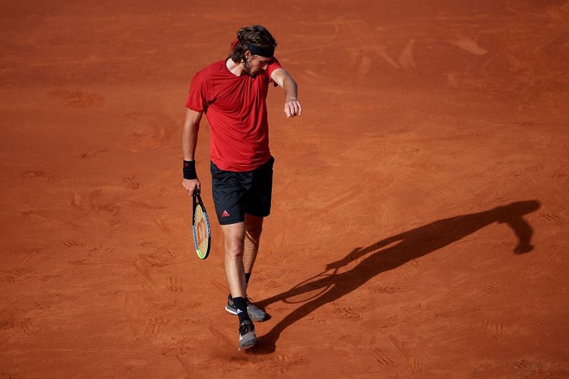 Stefanos Tsitsipas during his Barcelona Open final against Nadal