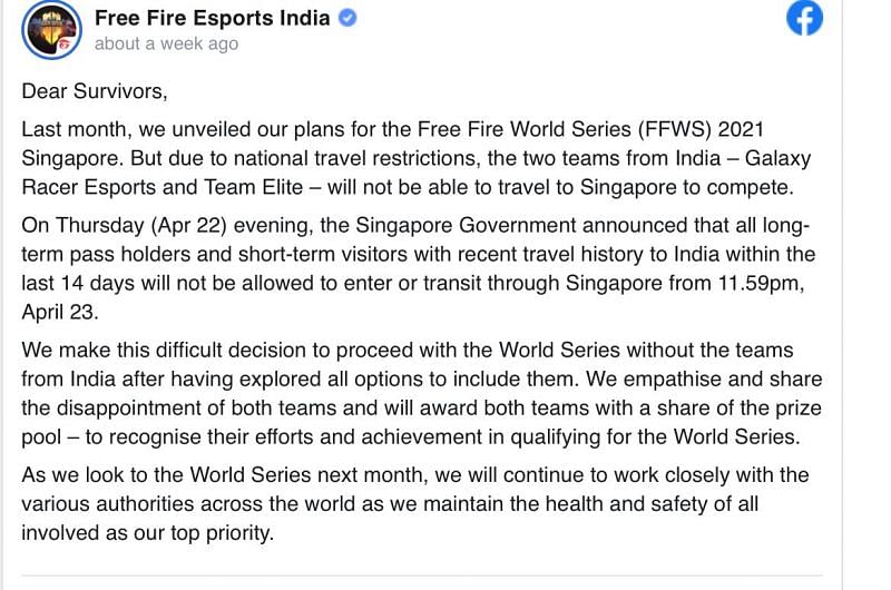 Free Fire esports India
