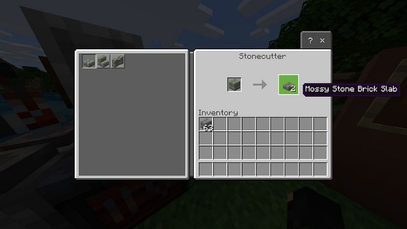  use mossy stone bricks to make slabs, stairs, and walls
