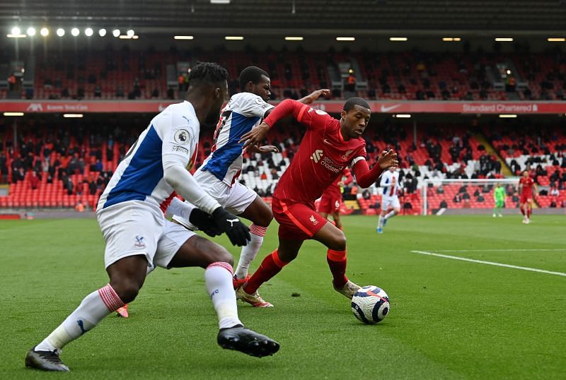 Georginio Wijnaldum in action for Liveropool against Crystal Palace