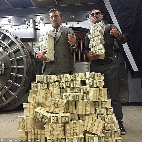 Conor McGregor flaunts his earnings after the 'Money Fight.'