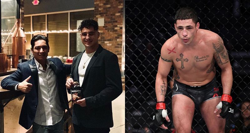 Diego Sanchez with Joshua Fabia (Left) and Diego Sanchez in a UFC fight (Right)
