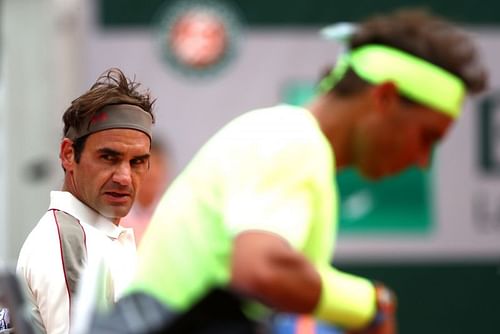 Roger Federer during the 2019 French Open semifinal