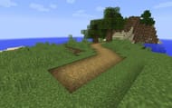 Digging path with a shovel to create green paths in Minecraft