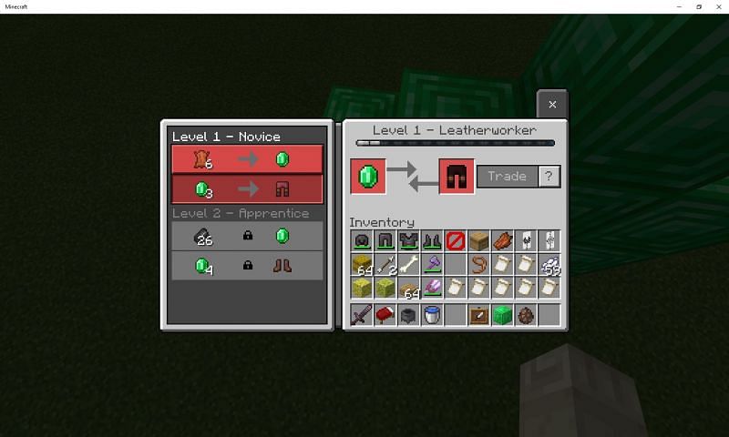 Trading with a leatherworker Image via Mojang