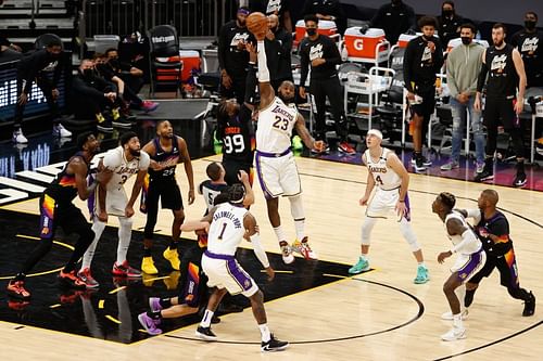 The LA Lakers and the Phoenix Suns in Game One of their first-round NBA Playoffs series