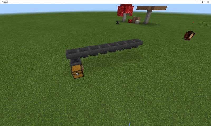 A little row of hoppers Image via Mojang