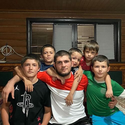 Khabib Nurmagomedov (center) prefers to keep his personal life away from social media (Photo Credits: @khabibnurmagomedov on nstagram)