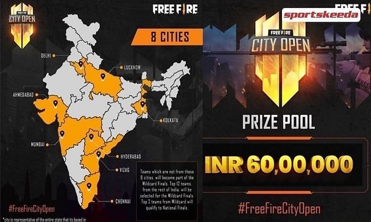 The Free Fire City Open participating cities