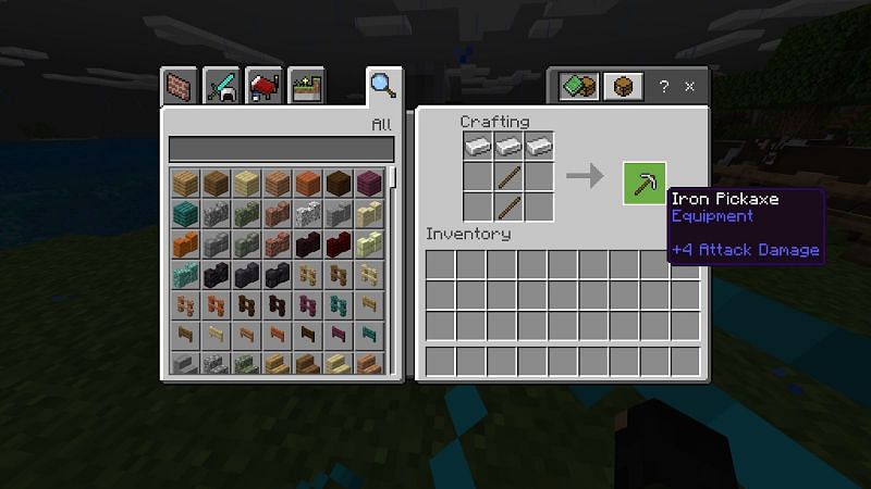 Getting an iron axe to get clock in Minecraft