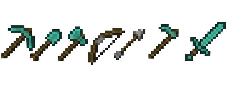 Minecraft weapons (Image via Minecraft)