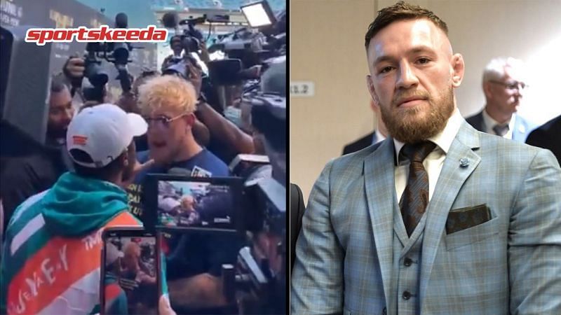 Conor McGregor recently weighed in on the altercation between Jake Paul and Floyd Mayweather Jr. (image via Sportskeeda)