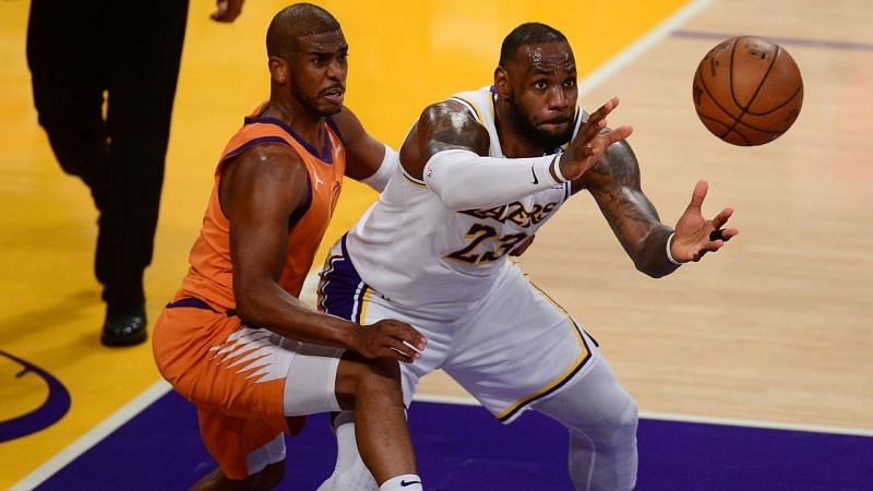 LA Lakers&#039; LeBron James and Phoenix Suns&#039; Chris Paul