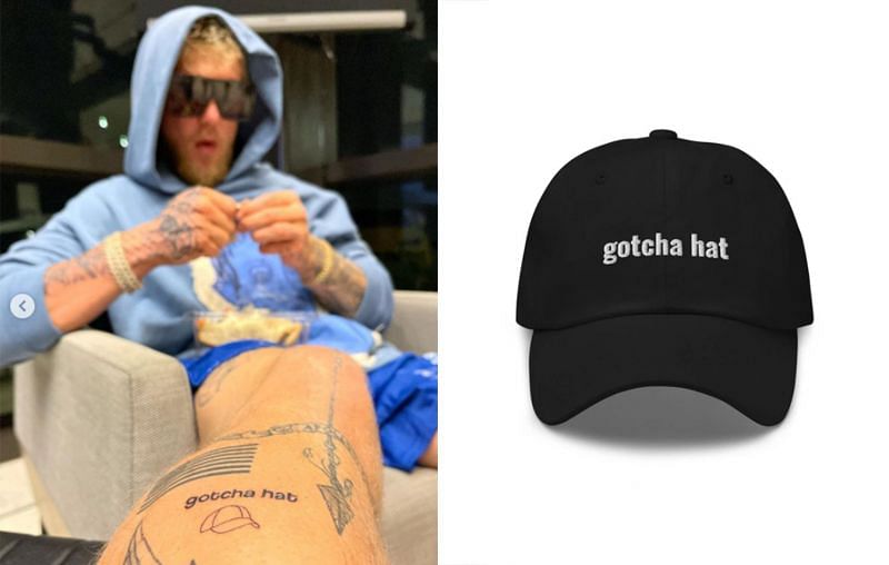 Jake Paul and his new line of merch &quot;GOTCHA HAT&quot; (Image via Instagram &amp; GOTCHA HAT apparel)