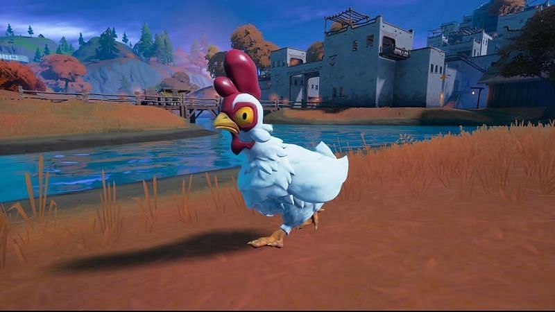 One of the Fortnite week 9 challenges involves staying in close proximity of a fleeing chicken. Image via Epic Games