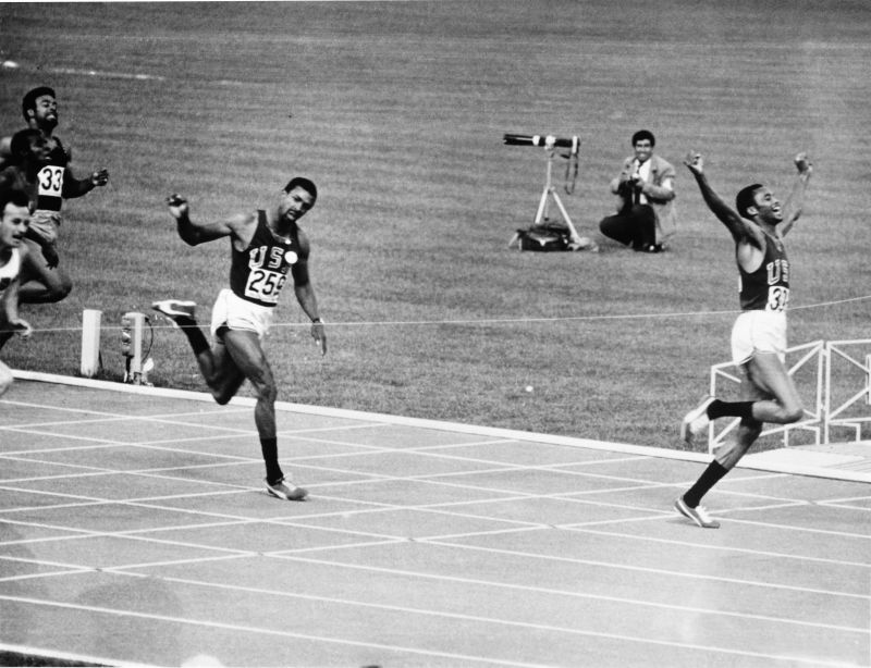 Tommie Smith (right) and John Carlos performed the black power salute on the medal podium after their 200m race at the 1968 Mexico Olympic Games.