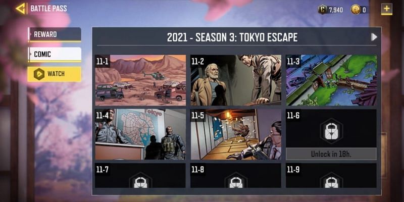 Tokyo Escape comic series in COD Mobile (Image via Activision)