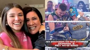 WATCH: Rey Mysterio's wife gets emotional over historic tag team championship win