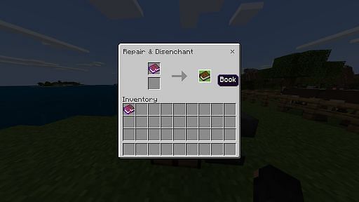 Placing enchanted item in the grindstone