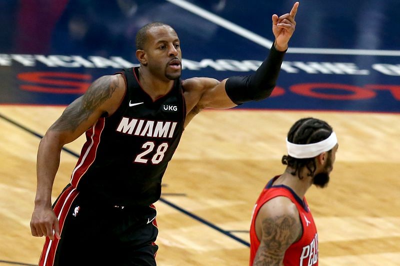 Andre Iguodala #28 reacts after a dunk.