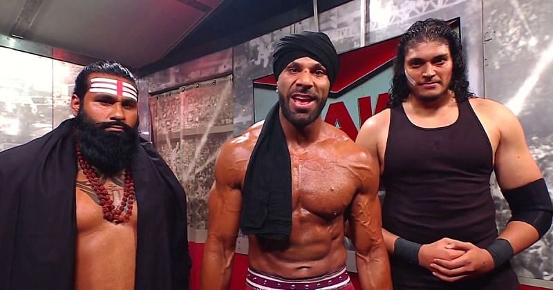 Jinder Mahal with his two new bodyguards