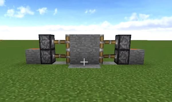 One of the easiest piston doors to build in Minecraft (Image via Farzy on YouTube)