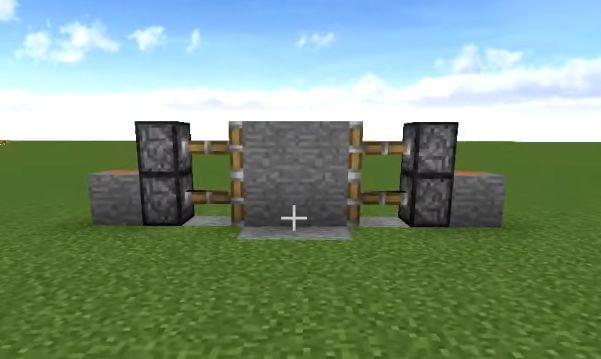 One of the easiest piston doors to build in Minecraft (Image via Farzy on YouTube)