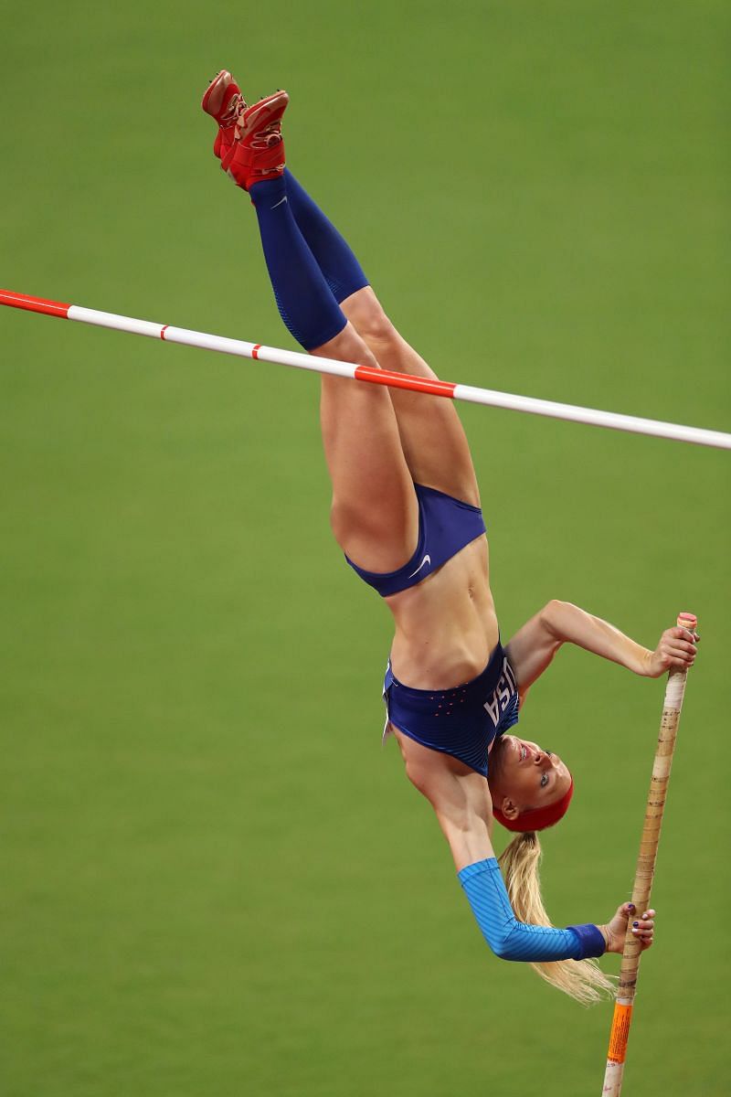 Sandi Morris of the United States in action during the 2019 IAAF World Athletics Championships in Doha (Photo by Richard Heathcote/Getty Images)