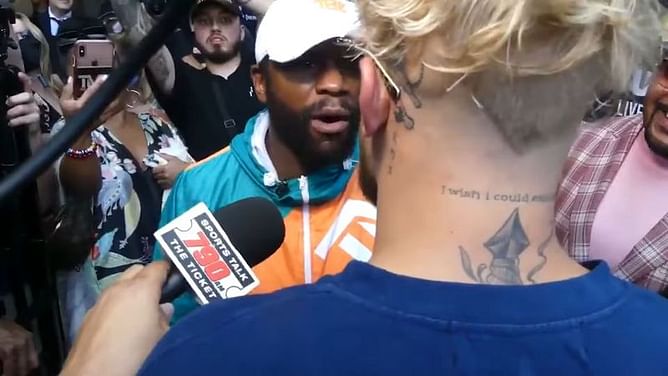 Jake Paul claims Floyd Mayweather is sending his "goons" after him as Twitter reacts with memes to "heated brawl"