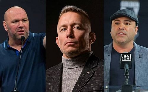 Dana White (left); Georges St-Pierre (center); Oscar De La Hoya (right)