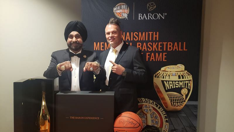 Nav Bhatia displays his Hall-of-Fame ring