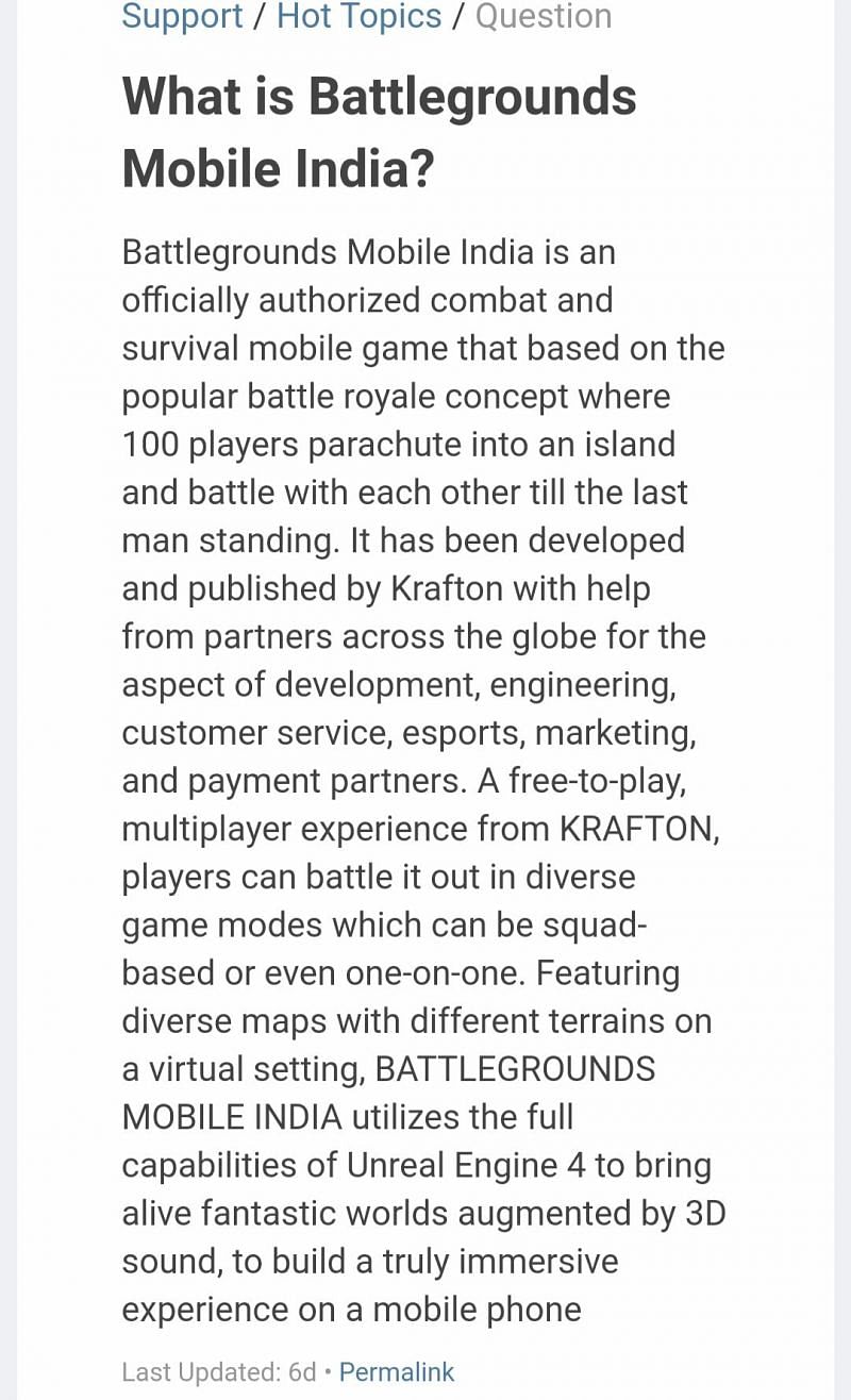 Krafton&#039;s response to gamers (Image via Battlegrounds Mobile India)