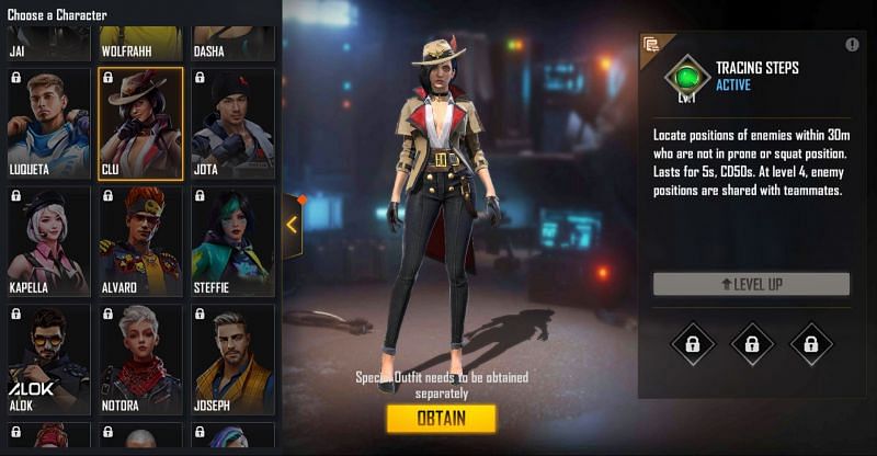 Clu character in Free Fire