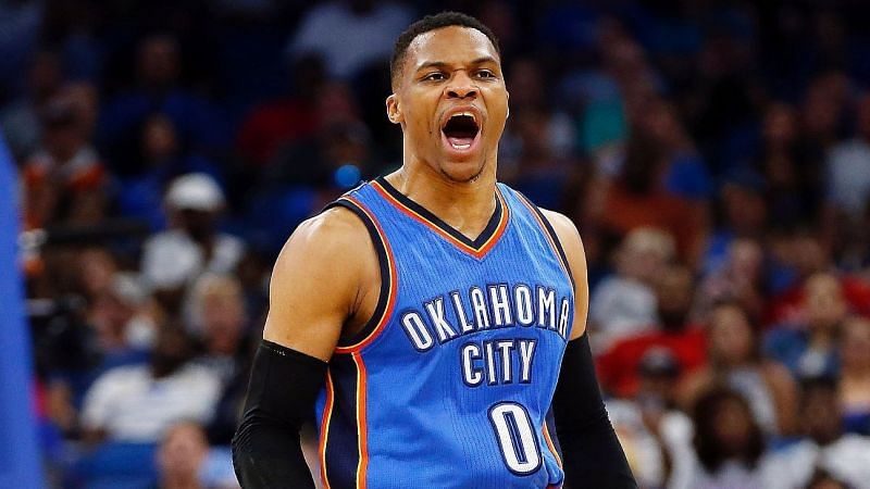 Russell Westbrook with the OKC Thunder against the Orlando Magic