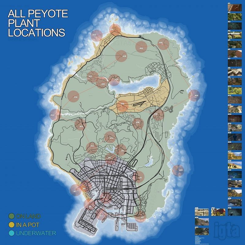 Complete list of all peyote plants locations and transformable animals