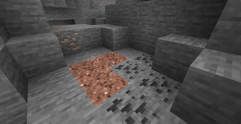 Many ores produce experience points when mined (Image via Minecraft)