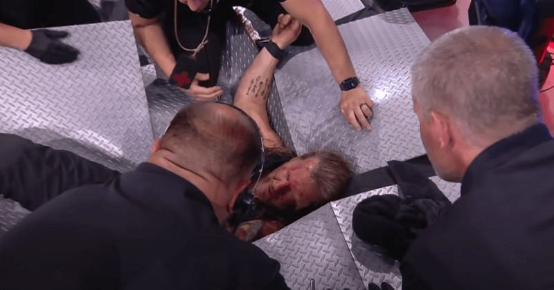 Chris Jericho in the aftermath of Bloods and Guts.