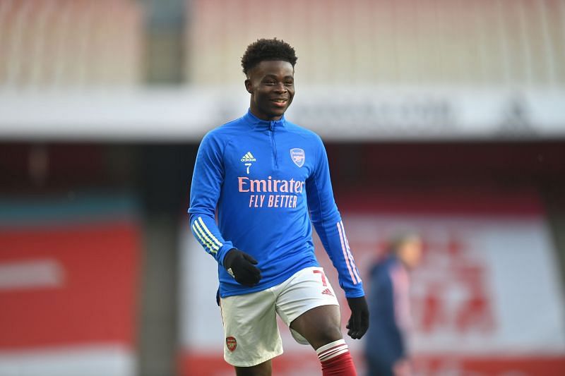 Bukayo Saka before an Arsenal game