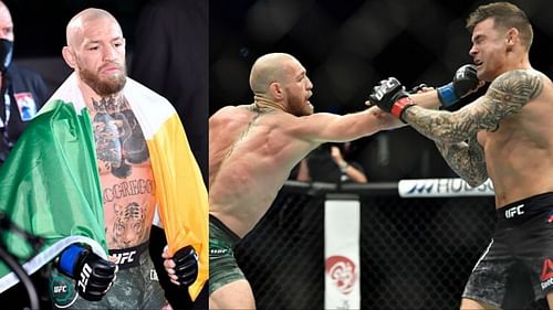 Conor McGregor (left and center) vs. Dustin Poirier (right)