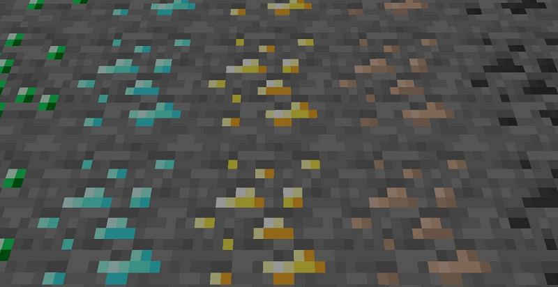 Ore blocks (Image via Minecraft)
