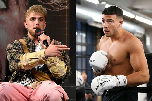 Jake Paul (Left) takes a dig at Tommy Fury (Right)